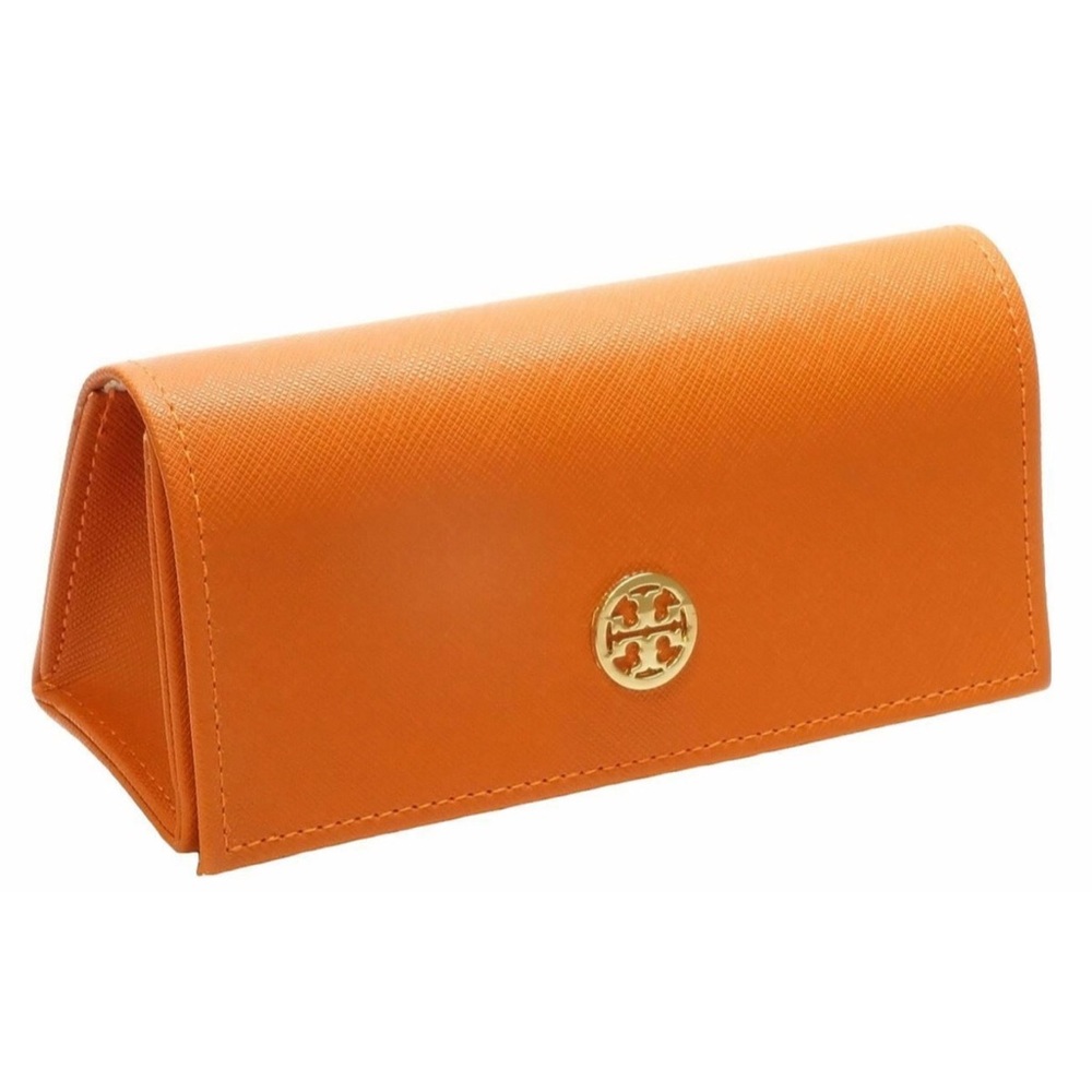 TORY BURCH Orange Leather Sunglasses/Eyeglasses Case